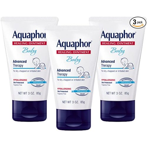 Aquaphor Baby Healing Ointment, Advanced Therapy for Chapped Cheeks and Diaper Rash, 3 Ounce (Pack of 3)
