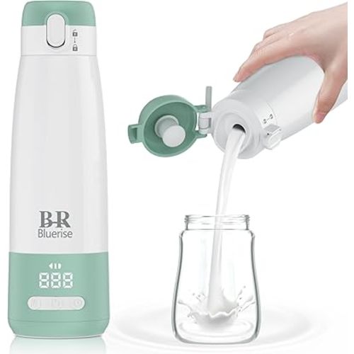 Portable Milk Warmer for Travel – Dual Heating Modes for Breast Milk & Water, Portable Bottle Warmer with Fast Heating & Long Battery Life, 12 oz Large Capacity to Meet Your One-Day Needs