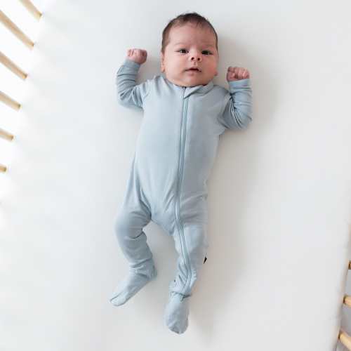 Zippered Footie in Fog