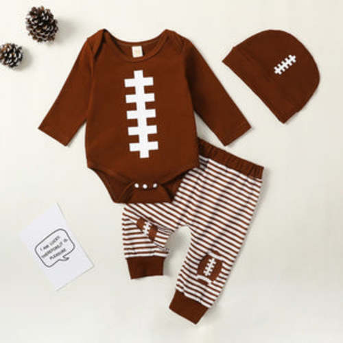 Striped Football Outfit & Hat for Baby & Toddler Boys – Bitsy Bug Boutique