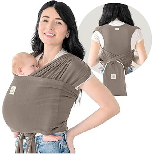 KeaBabies Baby Wrap Carrier Ring Sling - Easy to Wear, Adjustable D-Lite Baby Carrier Newborn to Toddler, Infant Carrying Shirt, Hands Free Bonding, Breathable Fabric Wearing Wrap (Copper Gray)