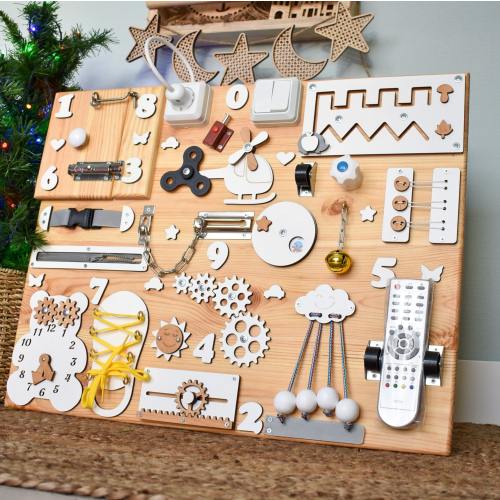 Fidget Busy board. Montessori toddler gift. Sensory autistic kids toys. 1st Birthday. Activity Personalized Baby Boards for 1 2 3 Year Old