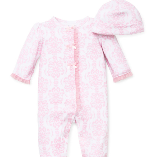 Color: Damask Scroll | Footed One-Piece | Size: 3 Months