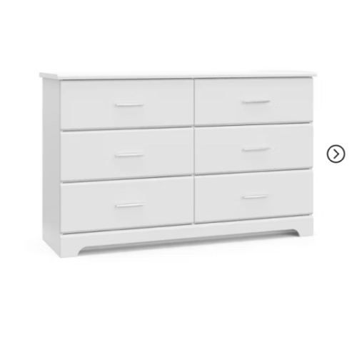 Storkcraft Brookside 6 Drawer Dresser With Interlocking Drawers - White