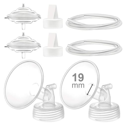Maymom Pump Parts Compatible with Spectra S2 S1 9 Plus Breastpump, Flange (19mm) Valve Tubing Backflow Protector, Not Original Spectra Replacement Pump Parts S2 Accessories
