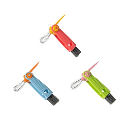 Chemimoso 3 in 1 Cup Lid Gap Cleaning Brush Set, Multifunctional Water Baby Bottle Cleaning Tools, Home Kitchen Crevice Cleaning Tools (3Pcs)
