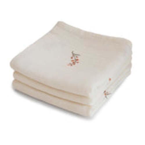 Mushie Organic Cotton Muslin Cloths 3-Pack - Flowers
