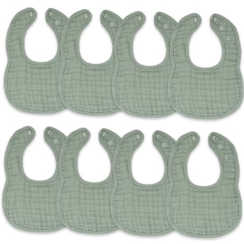 Comfy Cubs Muslin Baby Bibs, Drool Bibs, Adjustable with Easy Snaps, Teething & Drooling, Absorbent Bibs for Boys & Girls
