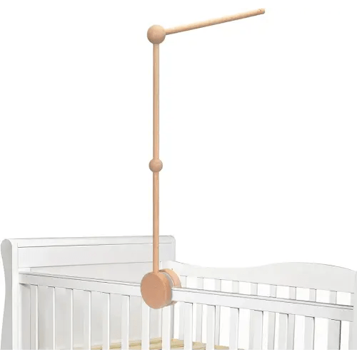 Baby Crib Mobile Arm,Wooden Baby Crib Mobile Arm - Rotating Baby Mobile Hanger Arm (33 inch, Natural Beech Wood) -Mobile Arm for Crib, Mobile Holder for Crib, Baby Girl Nursery Decor (Wooden Color)
