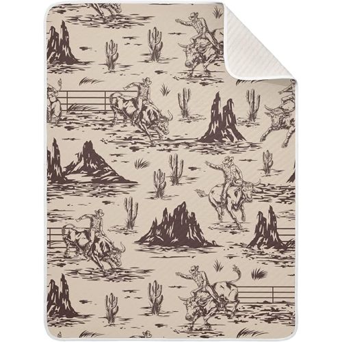 Western American Cowboy Baby Blankets Soft Warm Crib Stroller Blanket for Toddler Newborn Girls Boys 30x40in