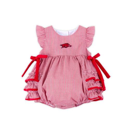 Arkansas Embroidered Red Ruffle Bubble