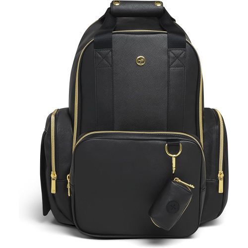 Huggies Sunshine Pack Diaper Backpack, Black Leather, One Size