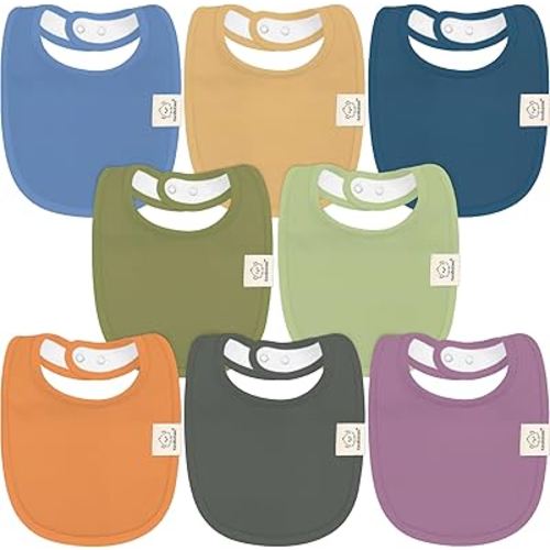 8-Pack Organic Baby Bibs for Boys, Girls - Soft Cotton Drooling and Teething Baby Bibs, Baby Girl Bibs, Baby Boy Bibs, Baby Drool Bibs for Baby Girl, Boy, Newborn Infant Bibs (Cruise)