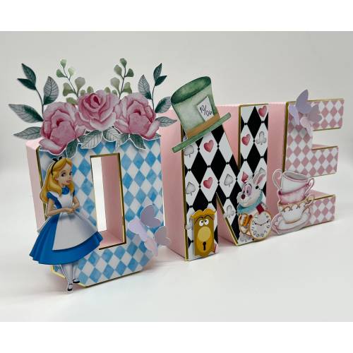 Custom Alice In Wonderland Original 3D Letters / Birthday Alice In Wonderland Party Decorations