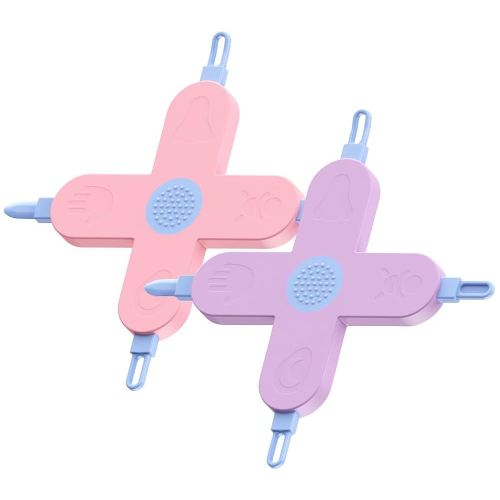 Royal Angels 4-in-1 Nose, Nail & Ear Wax Picker, Safely Clean Baby Ear Wax, Baby Booger & Nail Tips (2 Pcs in Box) (Pink Purple)