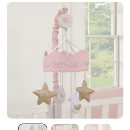 Disney Princess Enchanting Dreams Pink and Gold Crown, Stars, and Slip – NoJo Baby