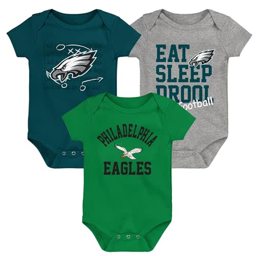 Outerstuff Newborn & Infant // NFL Three-Pack Eat, Sleep & Drool Retro Bodysuit Set