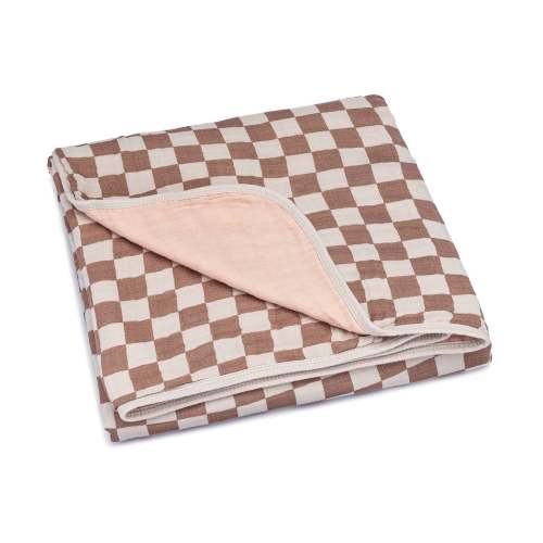 Rosewood Checker Muslin Baby Quilt | 100% Cotton Baby Blanket – Parker Baby Co.