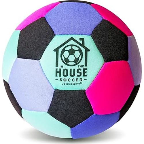 in The House Soccer Ball - Indoor Size 4 Padded Soccer Ball for Girls (Ages 3+), Boys (Ages 3+) & Adults - Bring Soccer Practice Home - Perfect for Juggling - Gift for Soccer Player