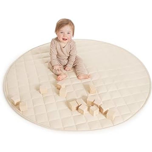 Stylish Baby Play Mat - Soft Cotton Crawling Mat Creates a Great Play Gym Area for Your Baby Boy or Girl - The Perfect Foldable Tummy Time Floor Playmat That Fits Nicely with Any Kids Playroom Decor