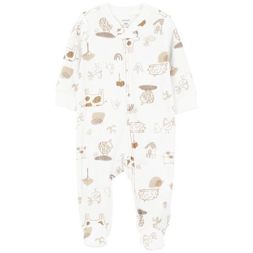 Baby Animals 2-Way Zip Cotton Blend Sleep & Play Pajamas - Carter's | Carter's