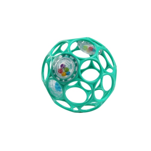 NB+ Bright Starts Oball Easy-Grasp Rattle BPA-Free Infant Toy in Teal, Age Newborn and up, 4 Inches