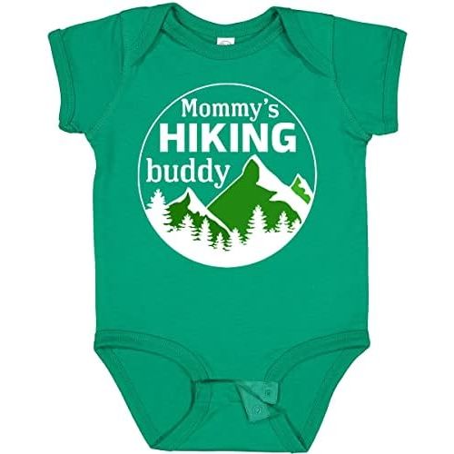 inktastic Mommy's Hiking Buddy with Mountains and Trees Baby Bodysuit