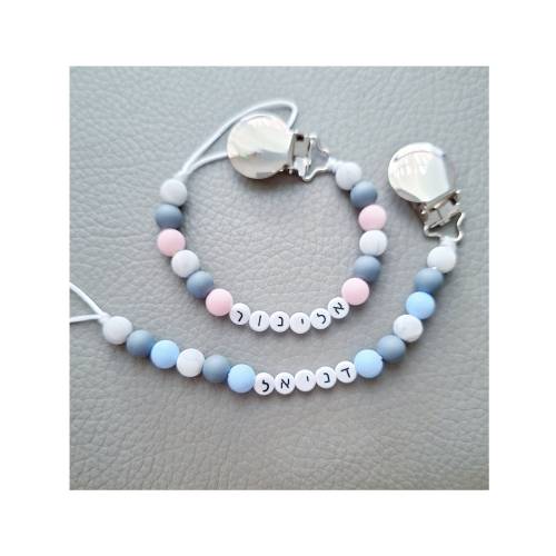 Hebrew Pacifier Clip, Jewish Naming Gift for New Baby Kids