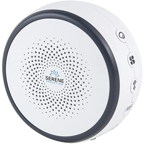 Serene Evolution 18 Sound Portable Battery Operated White Noise Machine for Adults, Battery Powered Sound Machine for Sleeping & Travel, Ocean Sound Machine for Sleeping, Battery Sound Machine - 18 Sounds - Adult