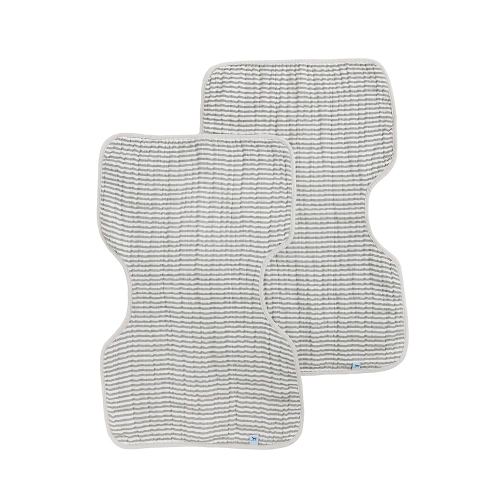 Little Unicorn Ultra-Absorbent Premium Burp Cloth 2 Pack | Soft on Baby's Skin | Larger Size | Ergonomic Design | Set of 2 (Grey Stripe)