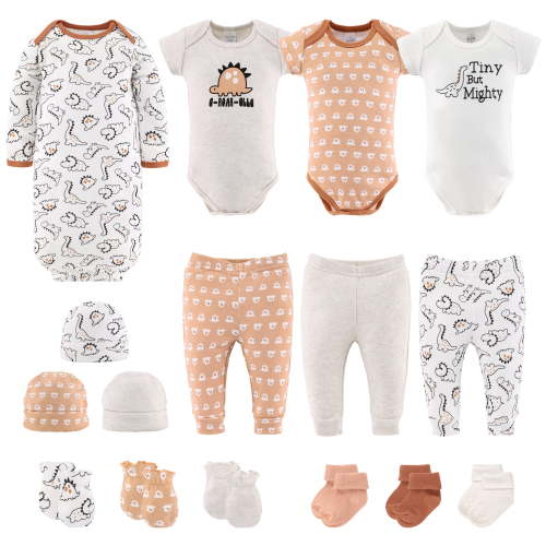 The Peanutshell Newborn Layette Gift Set for Baby Boys or Girls, Tiny Dino, 16 Essential Pieces,0-3 Months