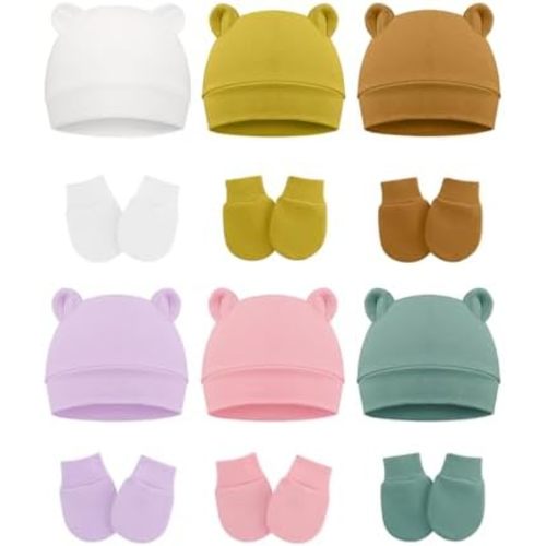 Cute Baby Mittens Newborn, No Scratch Baby Boy Mittens, Baby Girl Hat Gloves for Toddlers, Infant, Newborn