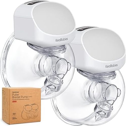 KeaBabies Breast Pump Hands Free, Wireless Breast Pump Wearable - Double Electric Breast Pumps Portable, On The Go Automatic Baby Breastfeeding Milk Pump Machine, 24mm Flange, Pulse S10 Pro (Zen)