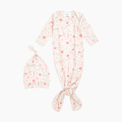 Aden + Anais Comfort Knit Knotted Gown + Hat Gift Set - Perennial