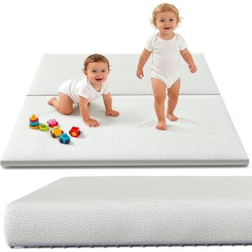 Baby Mat for Floor 59x59 Inch - Thick 1.3" Waterproof Floor Mat for Crawling, Non-Toxic with Machine Washable Cover for Toddlers Infants Boys Girls