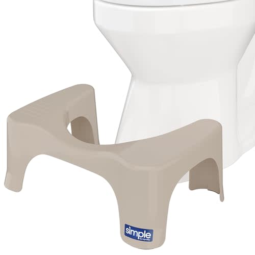Squatty Potty Simple Toilet Stool 7-Inch in Taupe – Ergonomic Bathroom Accessory for Natural Squatting Posture, Doctor Recommended, Durable Plastic Design