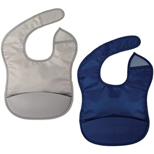 Tiny Twinkle Silicone Pocket Bibs - Waterproof, Food Catching, Mess-Proof Bibs for 6-24 Months Baby Boy and Girl, Toddlers