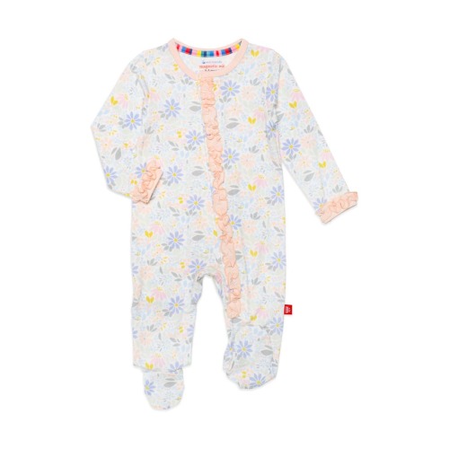 Magnetic Me Darby Print Ruffle Long Sleeve Footie | Nordstromrack