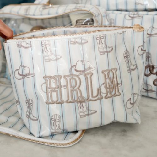 Western Blues Striped - Clear Coat Bag For Embroidery – KenzKustomz