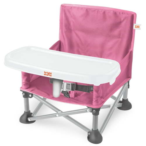 Bright Starts Pop ‘N Sit Portable Booster Seat, Pink, 6+ Months