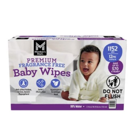 Sams club Member's Mark Premium Baby Wipes, Fragrance Free, 12 pk., 1152 Wipes - Sam's Club