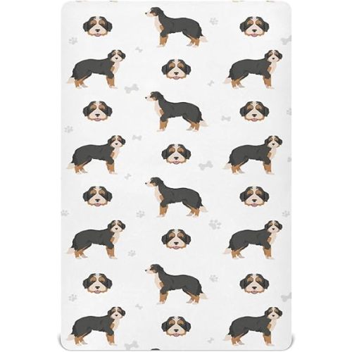 Bernedoodle Dog Toddler Baby Crib Sheets, Neutral Mini Crib Mattress Sheets, Soft & Breathable 52 * 28 * 9In