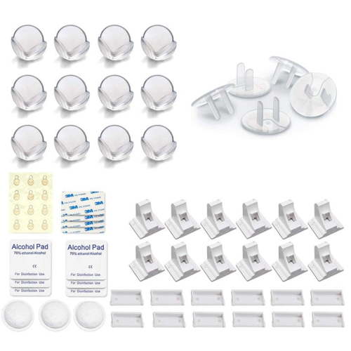 Baby Proof Me Child Safety Bundle 24-Pack Outlet Covers, 12-Pack Corner Protectors, 12-Pack Magnetic Cabinet Locks Home Safety Kit for Babies and Toddlers