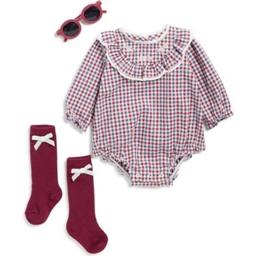 6-9 mo | Bubble Bodysuit, Socks & Sunglasses Set