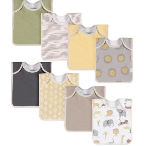 Gerber Baby Lap Shoulder Bibs - 8-Pack - Multi Grey