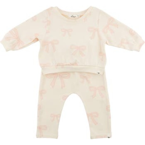 Big Bows Pink Brooklyn Boxy Jogger Set, 3-6M