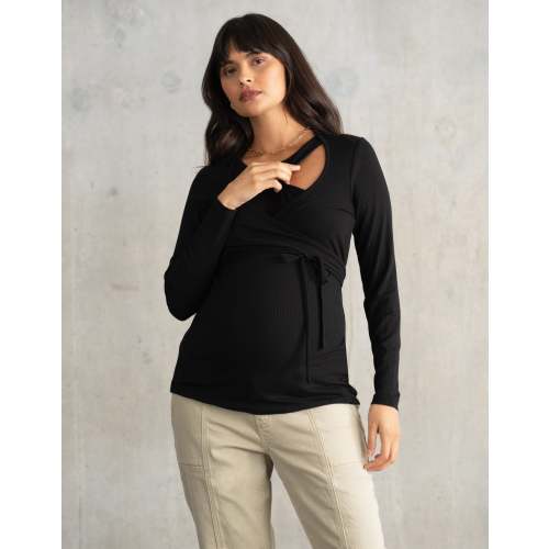 Ribbed Wrap Maternity & Nursing Top | Seraphine