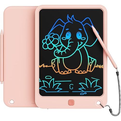 Toys for Girls Boys, Colorful Doodle Board Drawing Tablet, Memo Board, Drawing Pads with Lanyard, Travel Educational Toys Gifts for Boys Girls Age 3 4 5 6 7 8 9 Years (Pink)