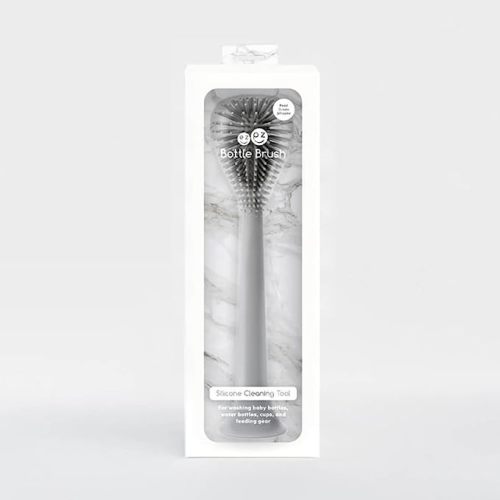ezpz Bottle Brush Cleaner (Gray) - 100% Silicone Reusable