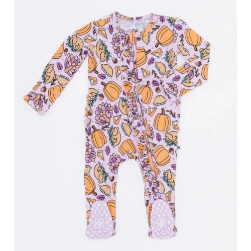 Gobble 'til You Wobble Ruffle Footie  - Size 3-6 Months